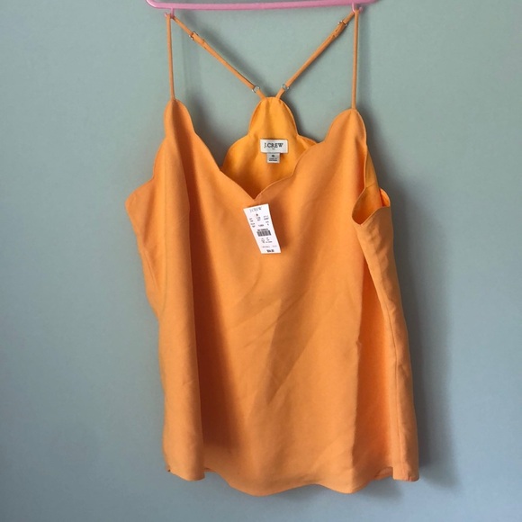 NWT J crew Scalloped cami top orange - Picture 1 of 3